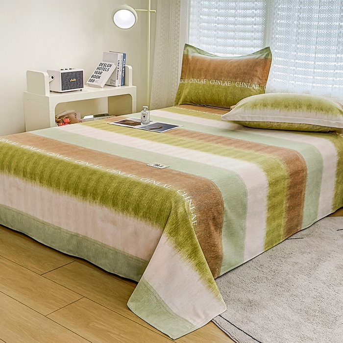 91家纺网 家纺一手货源 找家纺 丝芙妮家居（原乐视家纺） 2025新款全棉磨毛多规格单品床单 伊甸-绿