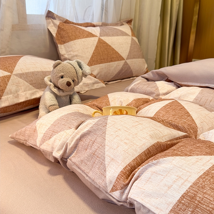 91家纺网 家纺一手货源 找家纺 丝芙妮家居（原乐视家纺） 2025新款全棉磨毛多规格单品床单 云漫-咖