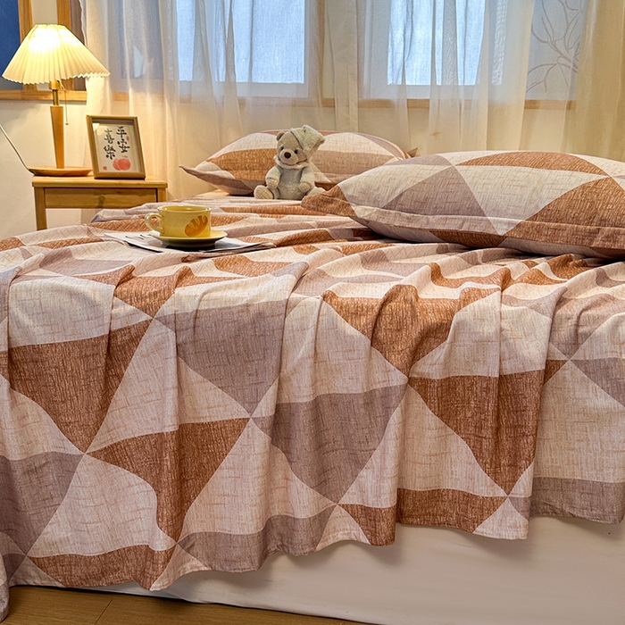 91家纺网 家纺一手货源 找家纺 丝芙妮家居（原乐视家纺） 2025新款全棉磨毛多规格单品床单 云漫-咖