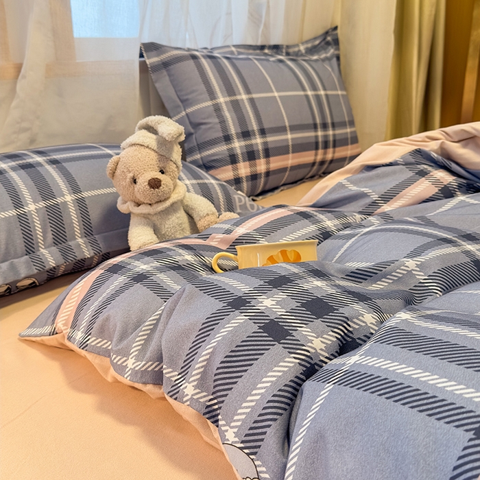 91家纺网 家纺一手货源 找家纺 丝芙妮家居（原乐视家纺） 2025新款全棉磨毛多规格单品床单 维尼小熊-蓝