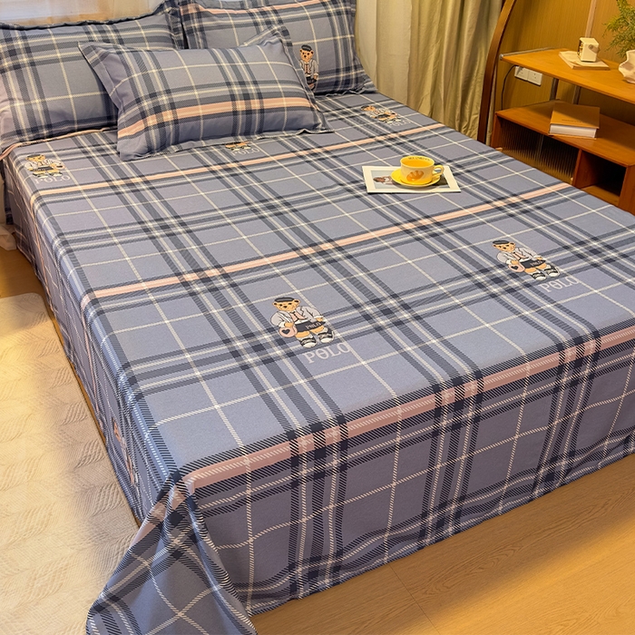 91家纺网 家纺一手货源 找家纺 丝芙妮家居（原乐视家纺） 2025新款全棉磨毛多规格单品床单 维尼小熊-蓝