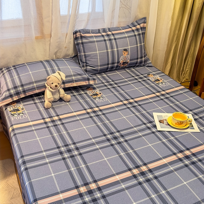 91家纺网 家纺一手货源 找家纺 丝芙妮家居（原乐视家纺） 2025新款全棉磨毛多规格单品床单 维尼小熊-蓝