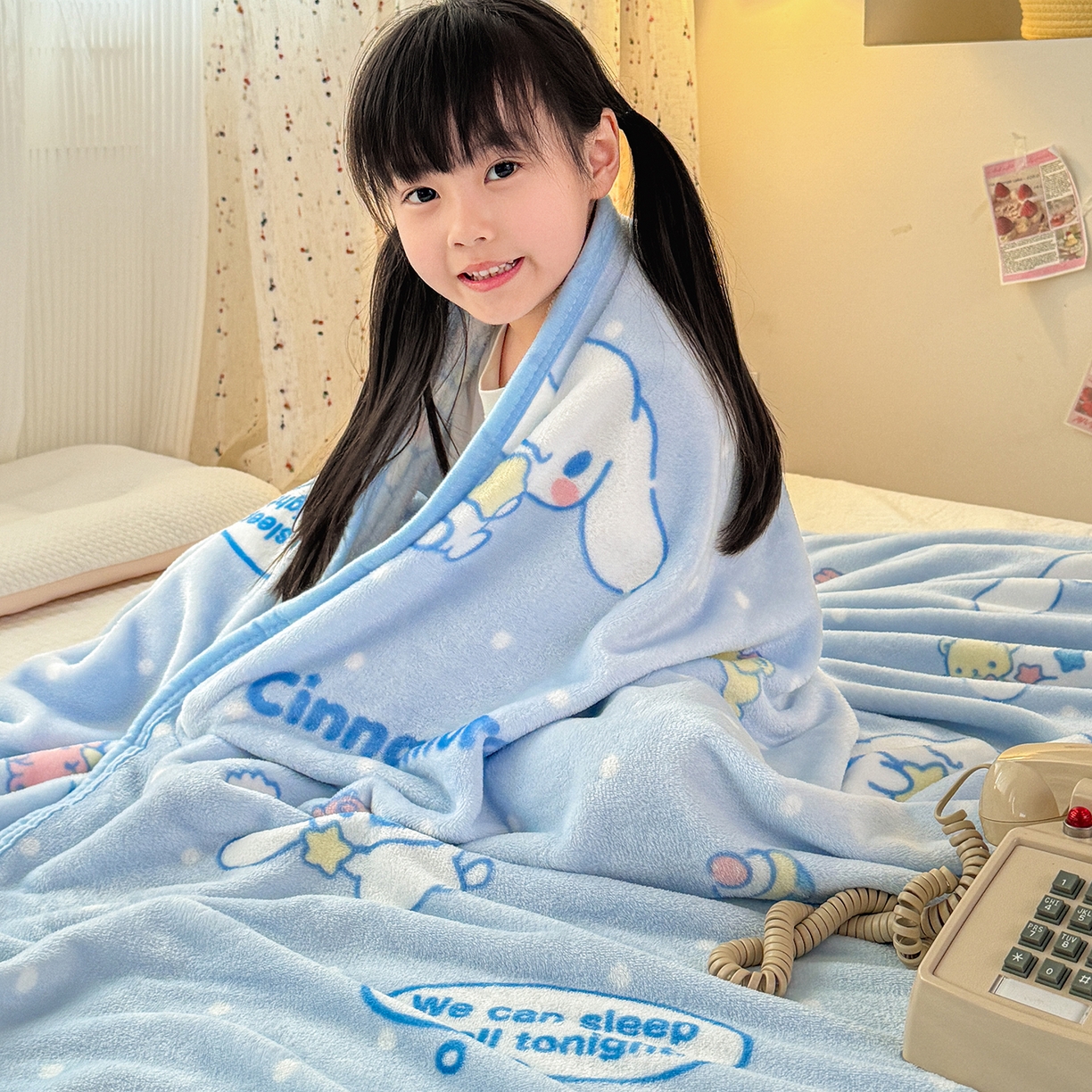 91家纺网 家纺一手货源 找家纺 花满路 2025新款亲肤舒适卡通系列毛毯 星星玉桂狗