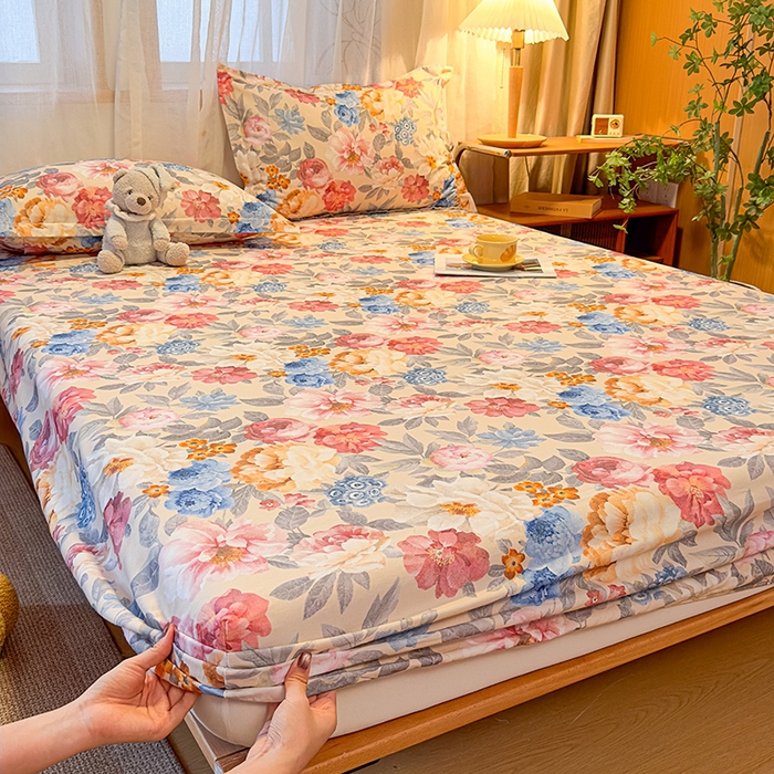 91家纺网 家纺一手货源 找家纺 丝芙妮家居（原乐视家纺） 2025新款全棉磨毛多规格单品床笠 锦簇