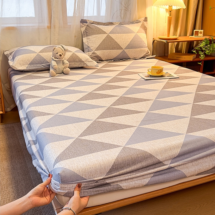 91家纺网 家纺一手货源 找家纺 丝芙妮家居（原乐视家纺） 2025新款全棉磨毛多规格单品床笠 云漫-灰