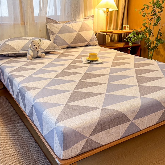 91家纺网 家纺一手货源 找家纺 丝芙妮家居（原乐视家纺） 2025新款全棉磨毛多规格单品床笠 云漫-灰