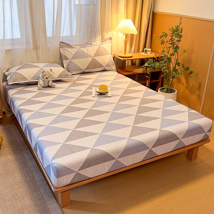 91家纺网 家纺一手货源 找家纺 丝芙妮家居（原乐视家纺） 2025新款全棉磨毛多规格单品床笠 云漫-灰