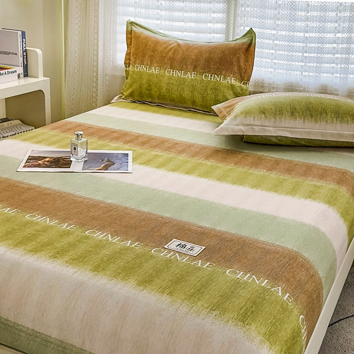 91家纺网 家纺一手货源 找家纺 丝芙妮家居（原乐视家纺） 2025新款全棉磨毛多规格单品床笠 伊甸-绿