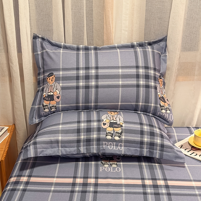 91家纺网 家纺一手货源 找家纺 丝芙妮家居（原乐视家纺） 2025新款全棉磨毛多规格单品床笠 维尼小熊-蓝