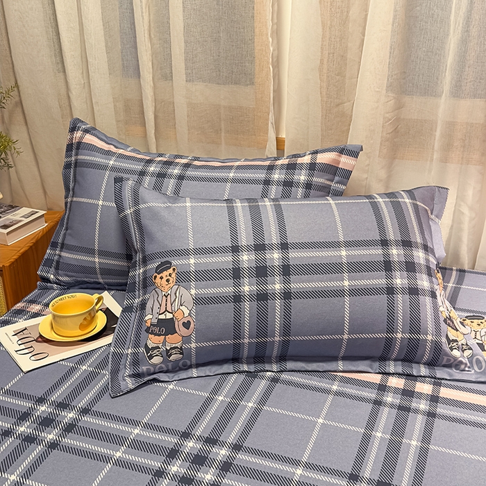 91家纺网 家纺一手货源 找家纺 丝芙妮家居（原乐视家纺） 2025新款全棉磨毛多规格单品床笠 维尼小熊-蓝