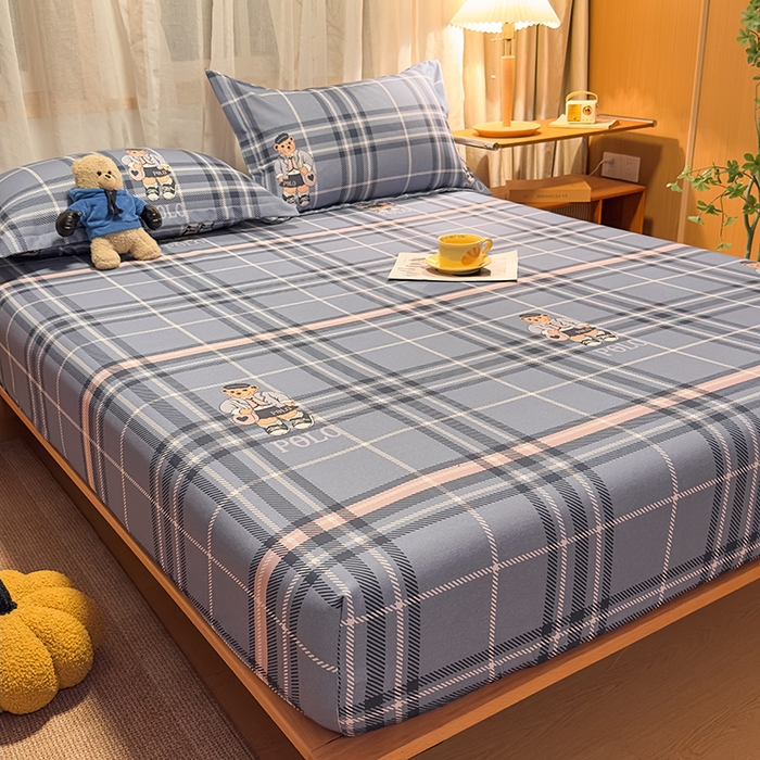 91家纺网 家纺一手货源 找家纺 丝芙妮家居（原乐视家纺） 2025新款全棉磨毛多规格单品床笠 维尼小熊-蓝