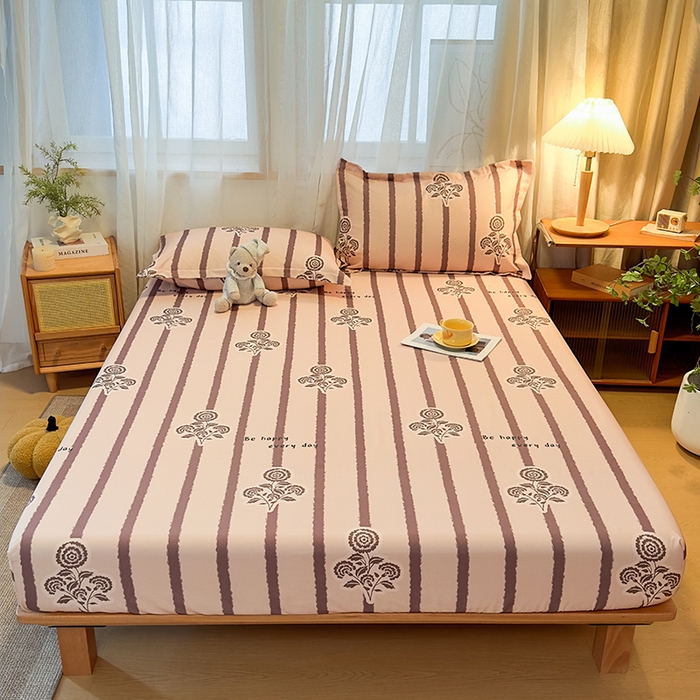 91家纺网 家纺一手货源 找家纺 丝芙妮家居（原乐视家纺） 2025新款全棉磨毛多规格单品床笠 暗香-紫