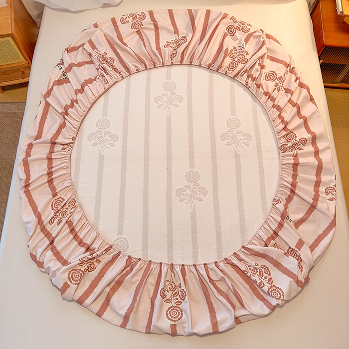 91家纺网 家纺一手货源 找家纺 丝芙妮家居（原乐视家纺） 2025新款全棉磨毛多规格单品床笠 暗香-粉