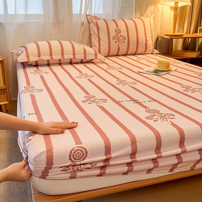 91家纺网 家纺一手货源 找家纺 丝芙妮家居（原乐视家纺） 2025新款全棉磨毛多规格单品床笠 暗香-粉