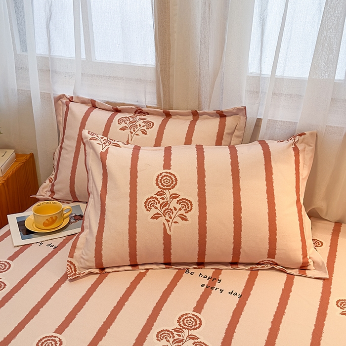 91家纺网 家纺一手货源 找家纺 丝芙妮家居（原乐视家纺） 2025新款全棉磨毛多规格单品床笠 暗香-粉