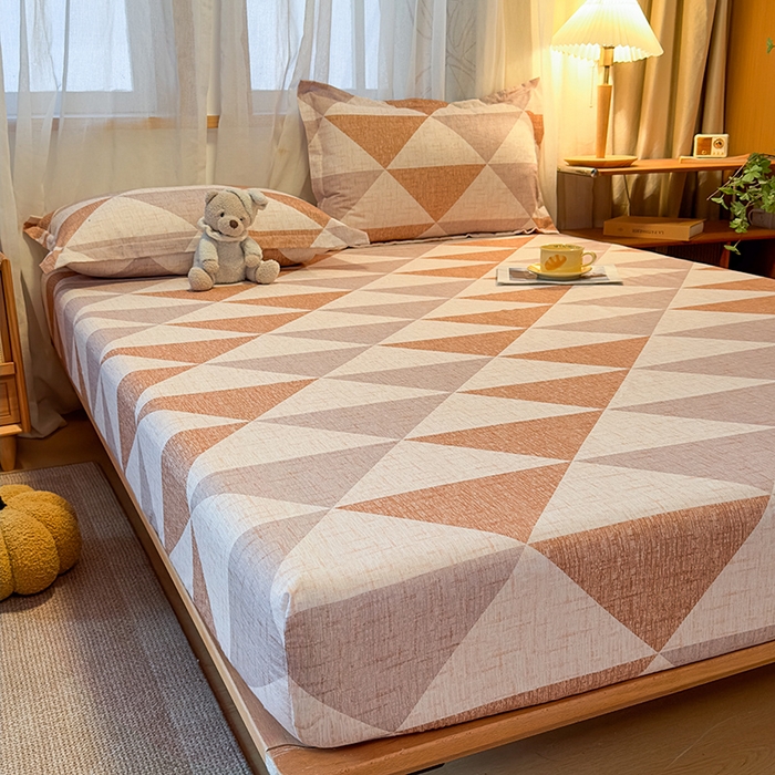 91家纺网 家纺一手货源 找家纺 丝芙妮家居（原乐视家纺） 2025新款全棉磨毛多规格单品床笠 云漫-咖