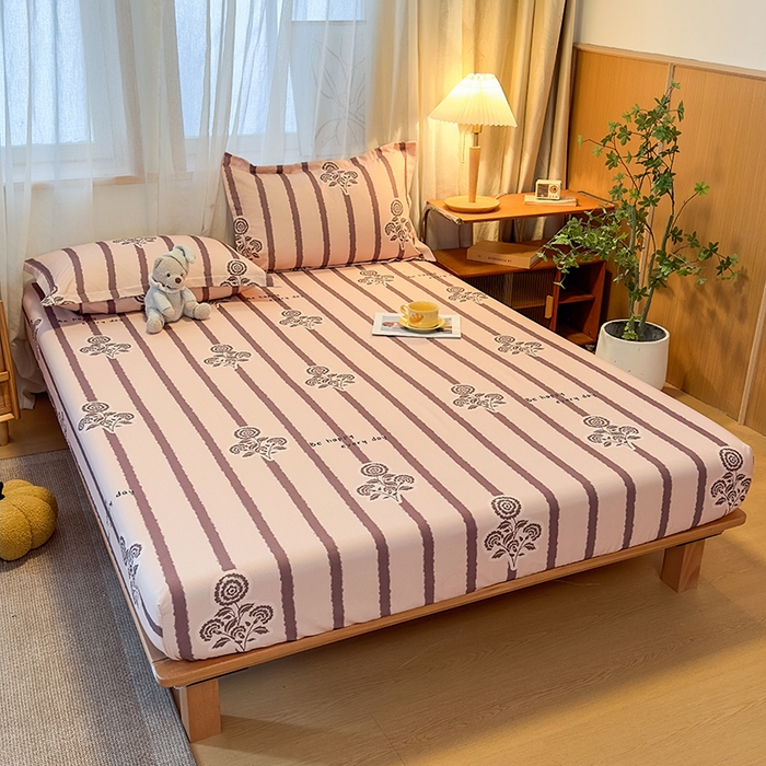 91家纺网 家纺一手货源 找家纺 丝芙妮家居（原乐视家纺） 2025新款全棉磨毛多规格单品床笠 暗香-紫