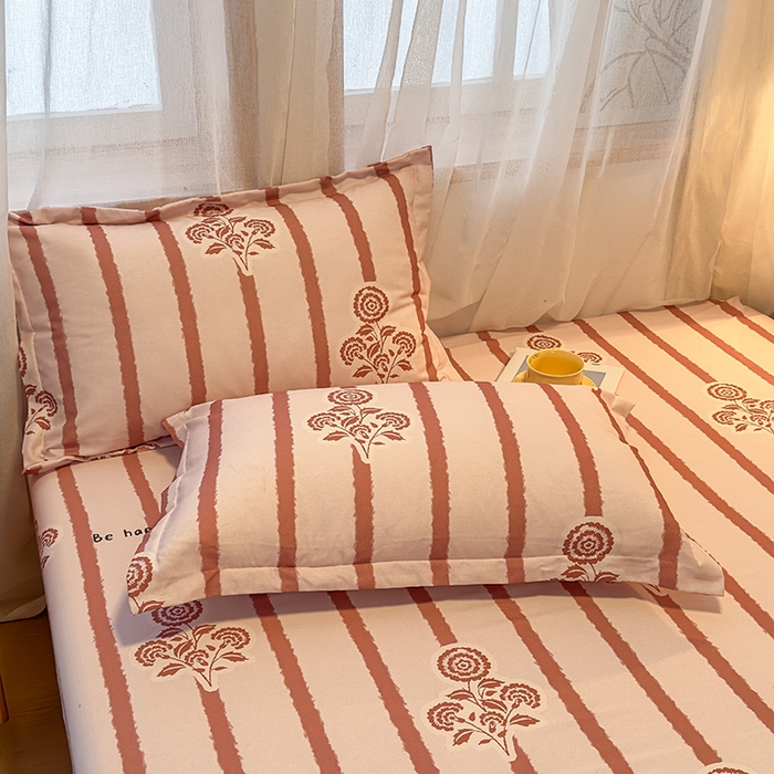 91家纺网 家纺一手货源 找家纺 丝芙妮家居（原乐视家纺） 2025新款全棉磨毛多规格单品床笠 暗香-粉