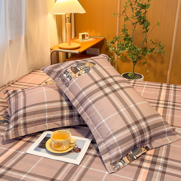 91家纺网 家纺一手货源 找家纺 丝芙妮家居（原乐视家纺） 2025新款全棉磨毛多规格单品床笠 维尼小熊-粉