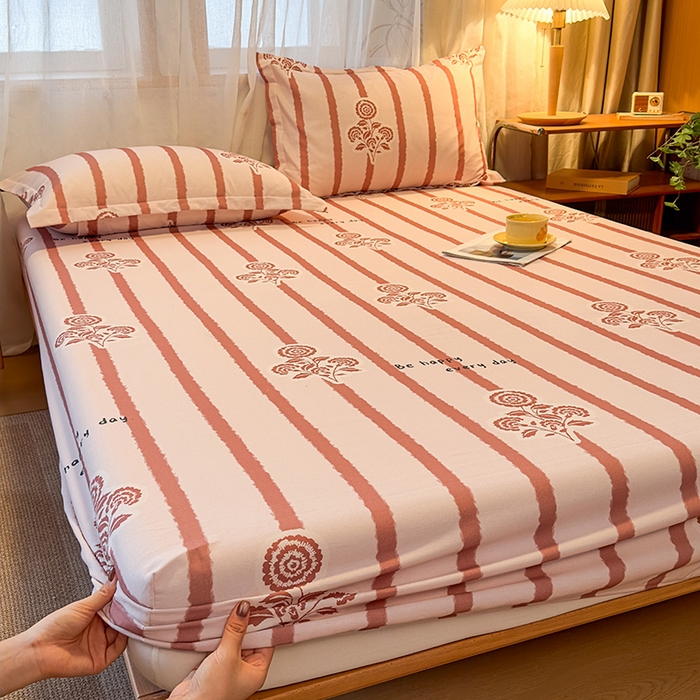 丝芙妮家居（原乐视家纺） 2025新款全棉磨毛多规格单品床笠 暗香-粉