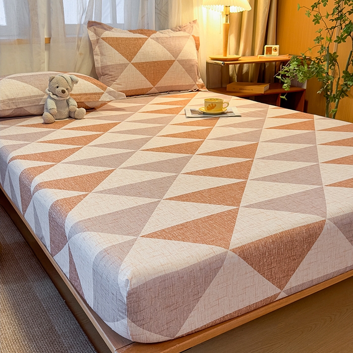 91家纺网 家纺一手货源 找家纺 丝芙妮家居（原乐视家纺） 2025新款全棉磨毛多规格单品床笠 云漫-咖