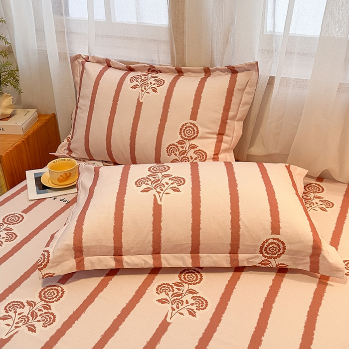 91家纺网 家纺一手货源 找家纺 丝芙妮家居（原乐视家纺） 2025新款全棉磨毛多规格单品床笠 暗香-粉