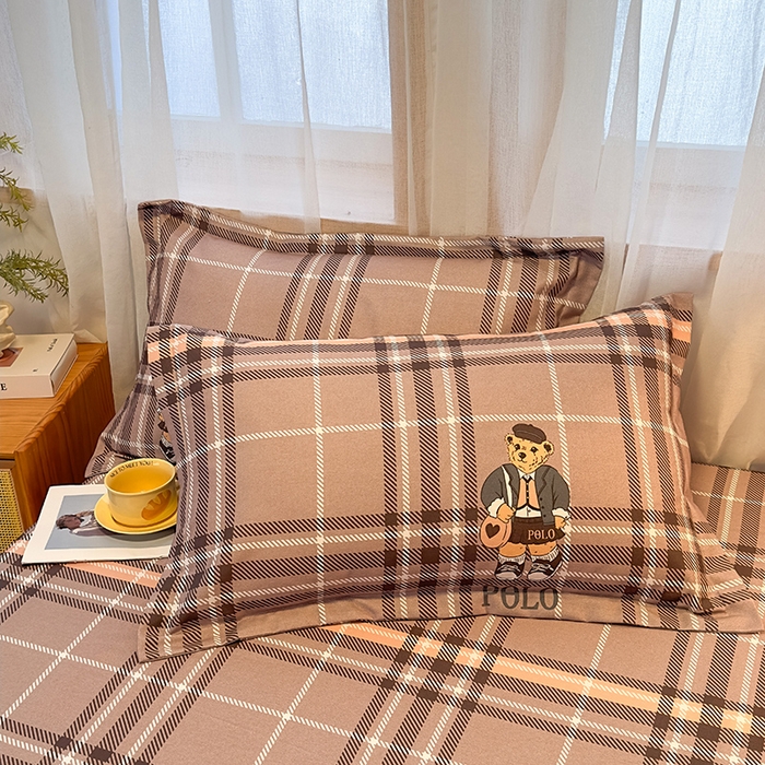 91家纺网 家纺一手货源 找家纺 丝芙妮家居（原乐视家纺） 2025新款全棉磨毛多规格单品床笠 维尼小熊-粉