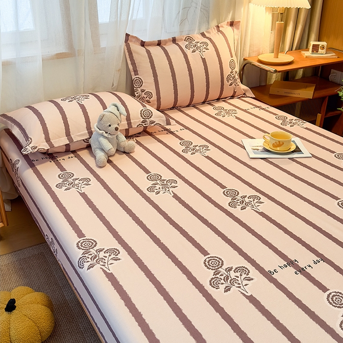 91家纺网 家纺一手货源 找家纺 丝芙妮家居（原乐视家纺） 2025新款全棉磨毛多规格单品床笠 暗香-紫