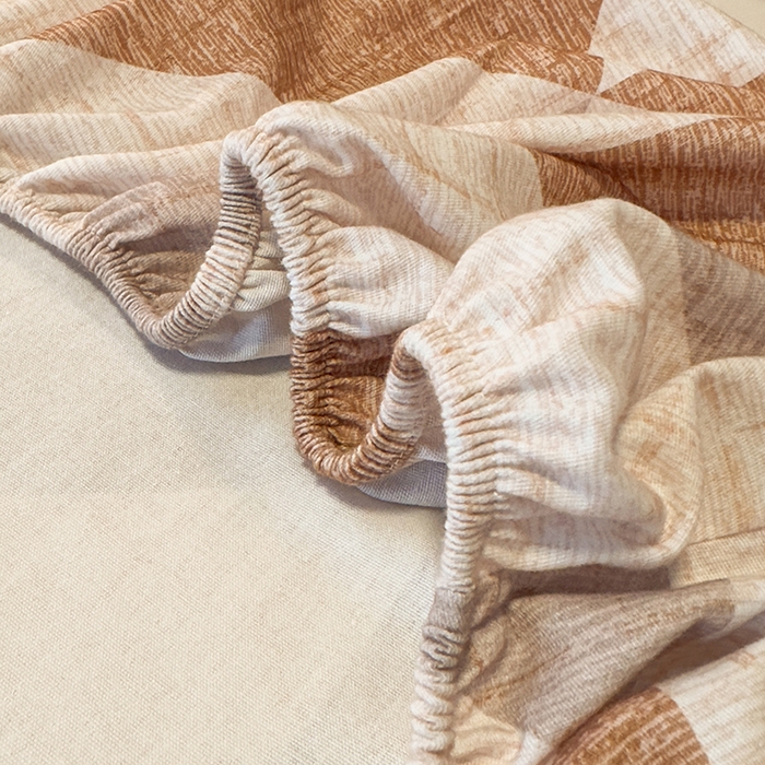 91家纺网 家纺一手货源 找家纺 丝芙妮家居（原乐视家纺） 2025新款全棉磨毛多规格单品床笠 云漫-咖