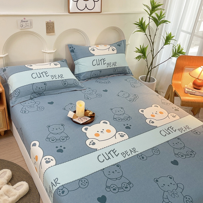 91家纺网 家纺一手货源 找家纺 丝芙妮家居（原乐视家纺） 2025新款全棉磨毛多规格单品床笠 淘气熊