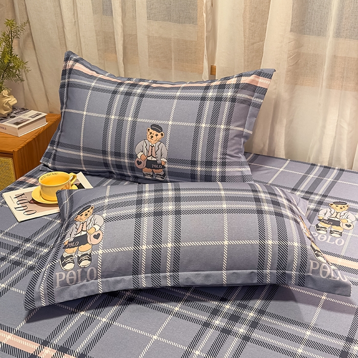 91家纺网 家纺一手货源 找家纺 丝芙妮家居（原乐视家纺） 2025新款全棉磨毛多规格单品床笠 维尼小熊-蓝