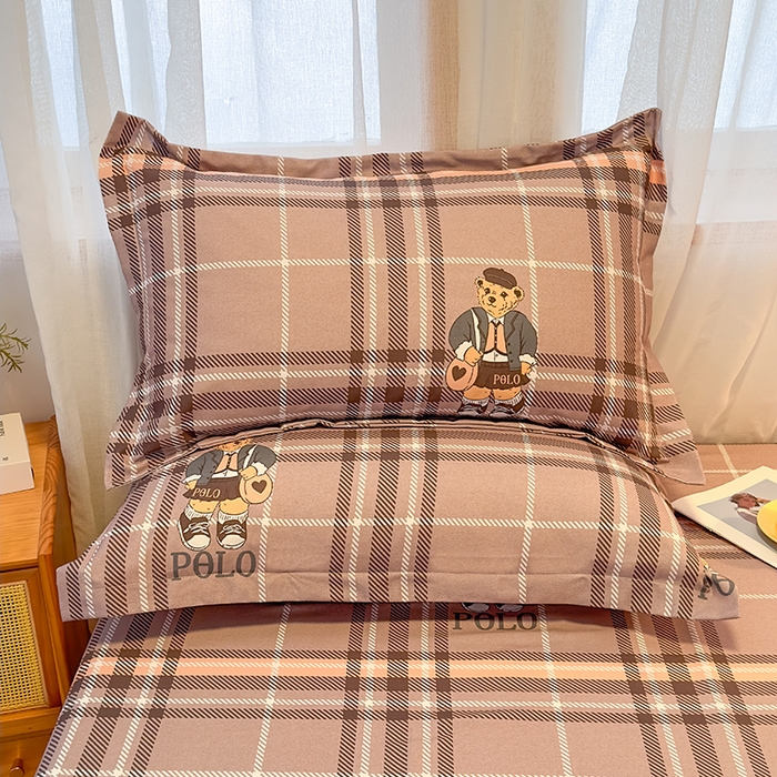 91家纺网 家纺一手货源 找家纺 丝芙妮家居（原乐视家纺） 2025新款全棉磨毛多规格单品床笠 维尼小熊-粉