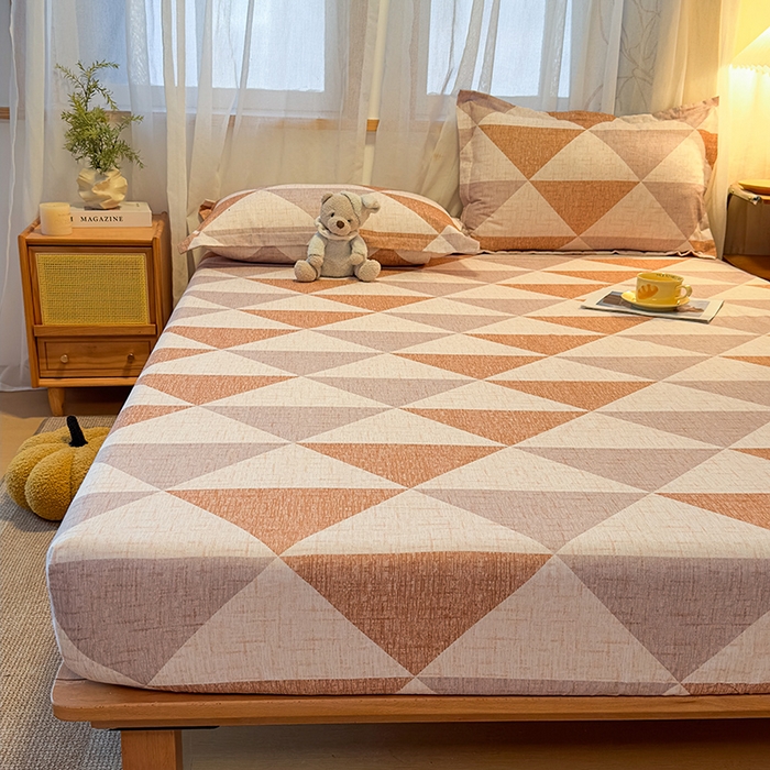 91家纺网 家纺一手货源 找家纺 丝芙妮家居（原乐视家纺） 2025新款全棉磨毛多规格单品床笠 云漫-咖