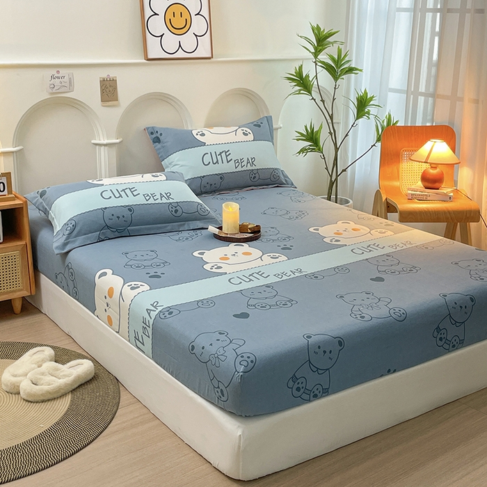 91家纺网 家纺一手货源 找家纺 丝芙妮家居（原乐视家纺） 2025新款全棉磨毛多规格单品床笠 淘气熊