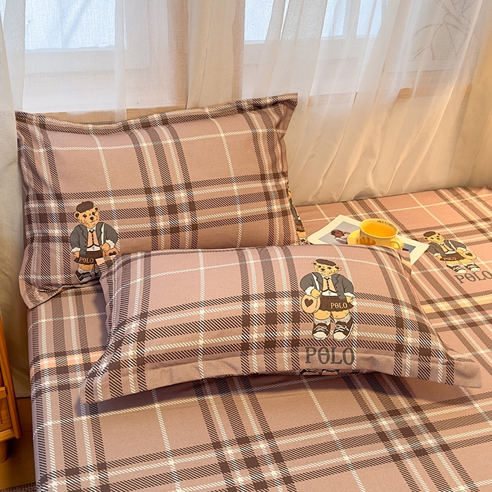 91家纺网 家纺一手货源 找家纺 丝芙妮家居（原乐视家纺） 2025新款全棉磨毛多规格单品床笠 维尼小熊-粉