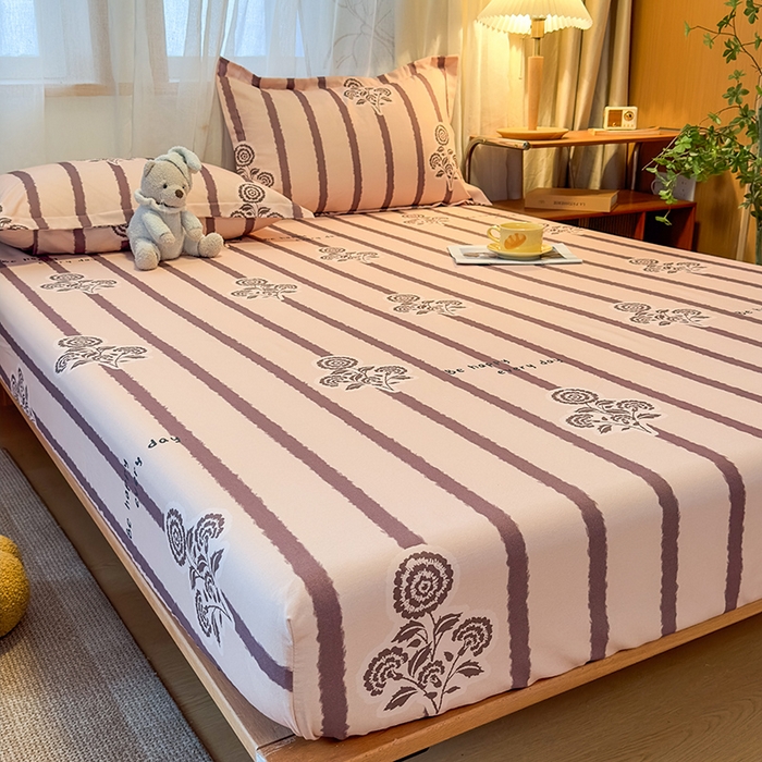 91家纺网 家纺一手货源 找家纺 丝芙妮家居（原乐视家纺） 2025新款全棉磨毛多规格单品床笠 暗香-紫