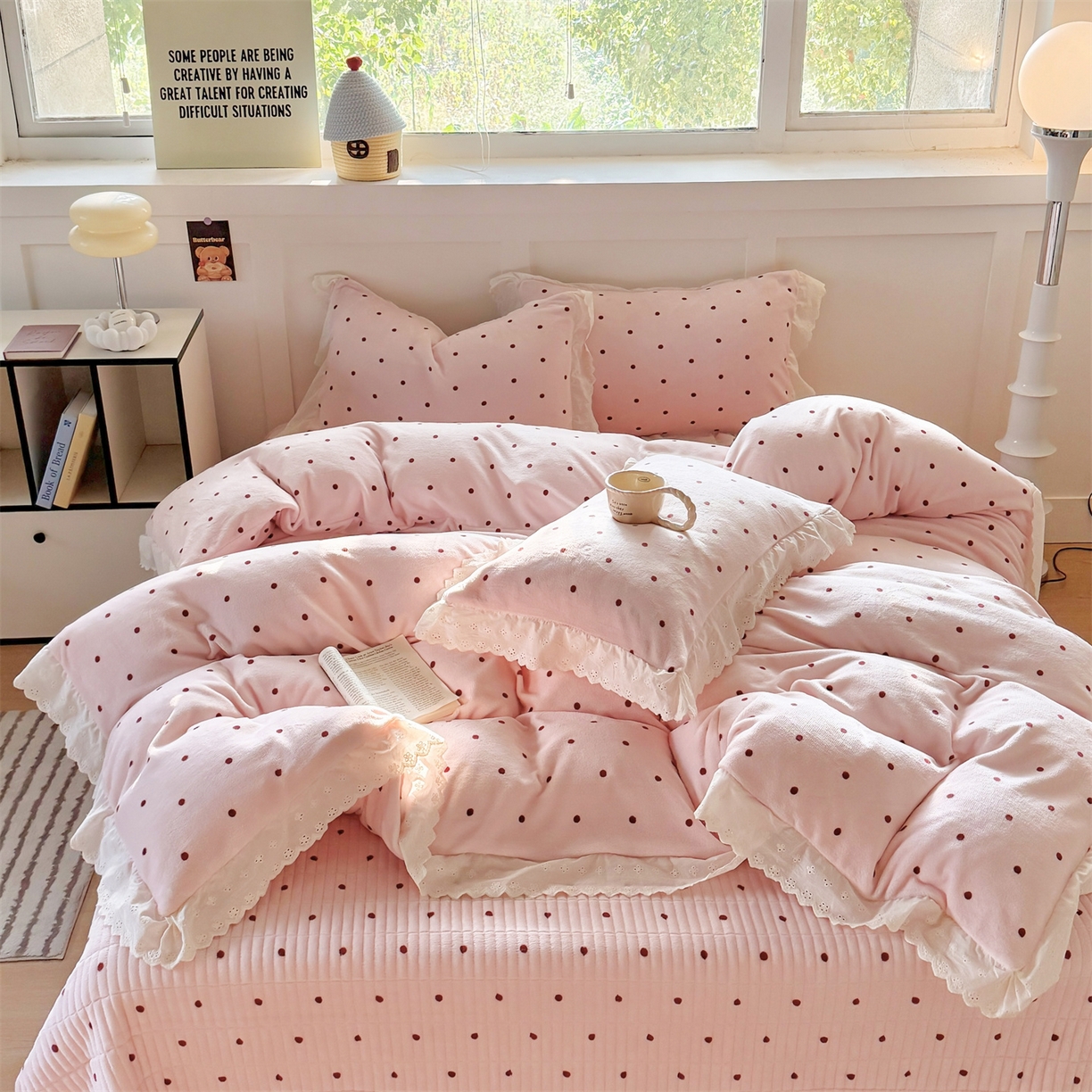 91家纺网 家纺一手货源 找家纺 （总）欧尚 2025新款牛奶绒花边床盖四件套