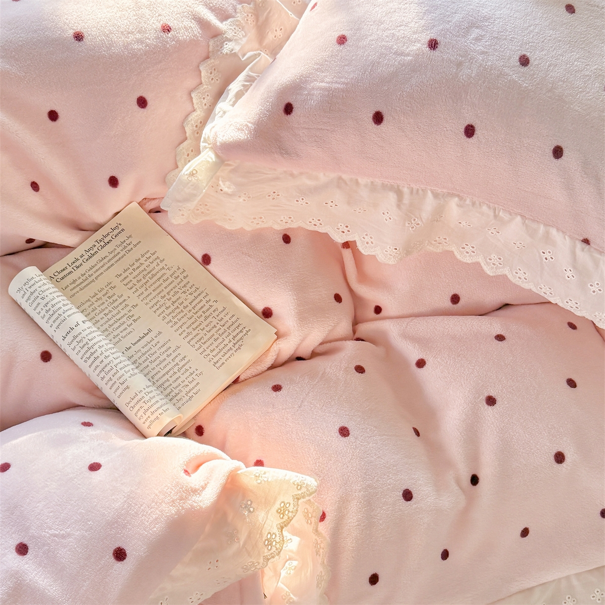 91家纺网 家纺一手货源 找家纺 （总）欧尚 2025新款牛奶绒花边床盖四件套