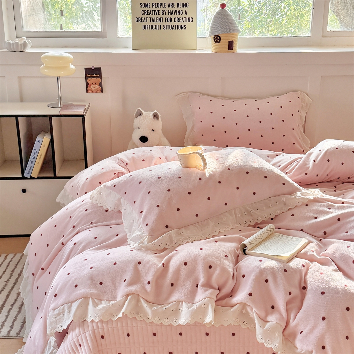 91家纺网 家纺一手货源 找家纺 （总）欧尚 2025新款牛奶绒花边床盖四件套