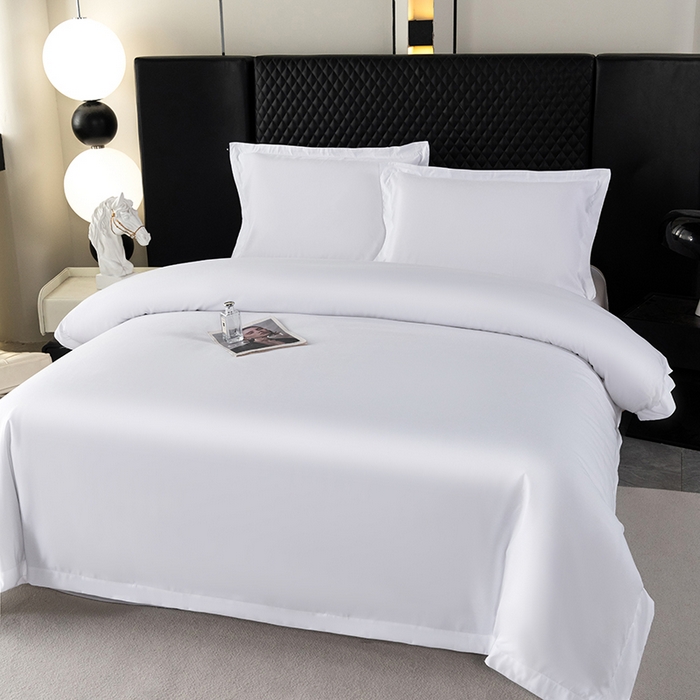 91家纺网 家纺一手货源 找家纺 （总）中乾酒店布草工厂店 2025新款120g磨毛高仿棉星级酒店宾馆民宿磨毛纯白三件套四件套