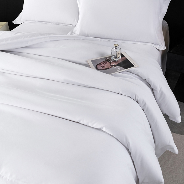 91家纺网 家纺一手货源 找家纺 （总）中乾酒店布草工厂店 2025新款120g磨毛高仿棉星级酒店宾馆民宿磨毛纯白三件套四件套