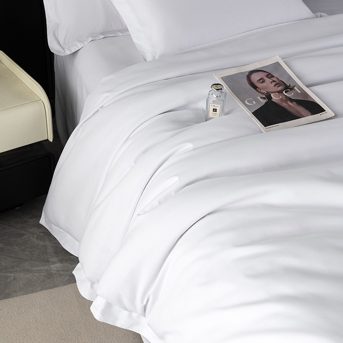 91家纺网 家纺一手货源 找家纺 （总）中乾酒店布草工厂店 2025新款120g磨毛高仿棉星级酒店宾馆民宿磨毛纯白三件套四件套