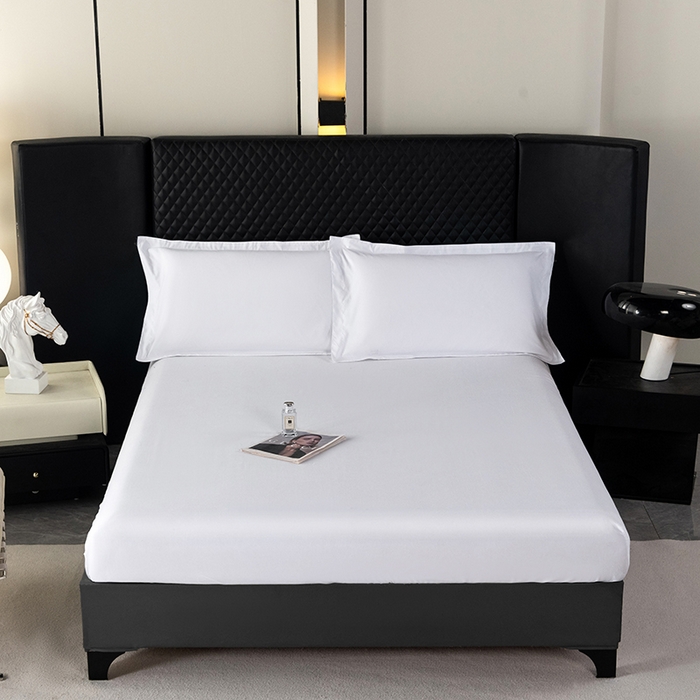 91家纺网 家纺一手货源 找家纺 （总）中乾酒店布草工厂店 2025新款120g磨毛高仿棉星级酒店宾馆民宿磨毛纯白三件套四件套