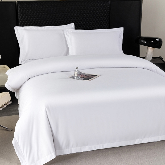 91家纺网 家纺一手货源 找家纺 （总）中乾酒店布草工厂店 2025新款120g磨毛高仿棉星级酒店宾馆民宿磨毛纯白三件套四件套