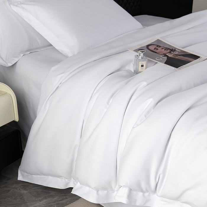 91家纺网 家纺一手货源 找家纺 （总）中乾酒店布草工厂店 2025新款120g磨毛高仿棉星级酒店宾馆民宿磨毛纯白三件套四件套