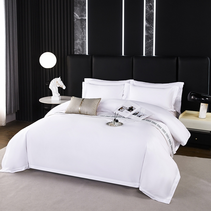 91家纺网 家纺一手货源 找家纺 （总）中乾酒店布草工厂店 2025新款140g磨毛高仿棉星级酒店宾馆民宿磨毛纯白三件套四件套