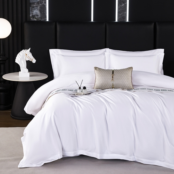 91家纺网 家纺一手货源 找家纺 （总）中乾酒店布草工厂店 2025新款140g磨毛高仿棉星级酒店宾馆民宿磨毛纯白三件套四件套