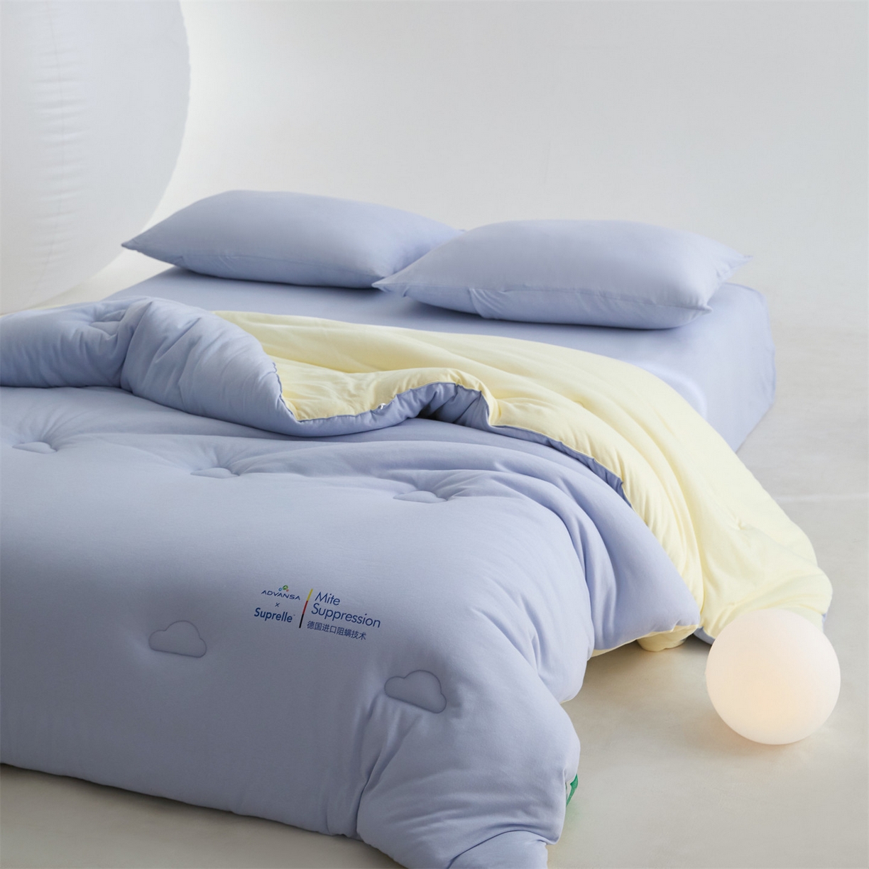 91家纺网 家纺一手货源 找家纺 头等舱 2025新款全棉A类针织 零压 深睡 德国ADVANSA 抗菌 100%阻螨低致敏秋冬被（空镜图） 蓝莓乳酪