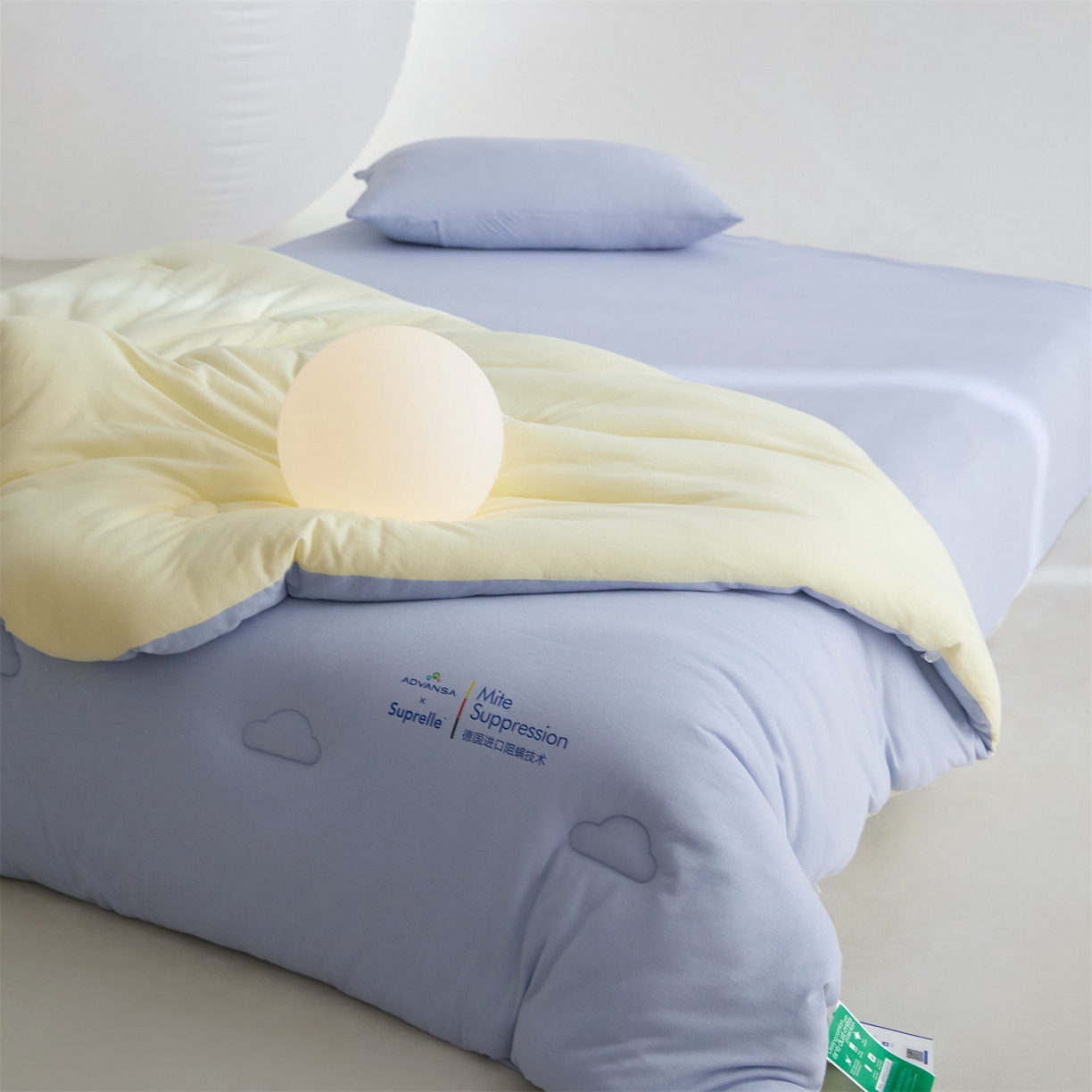 91家纺网 家纺一手货源 找家纺 头等舱 2025新款全棉A类针织 零压 深睡 德国ADVANSA 抗菌 100%阻螨低致敏秋冬被（空镜图） 蓝莓乳酪