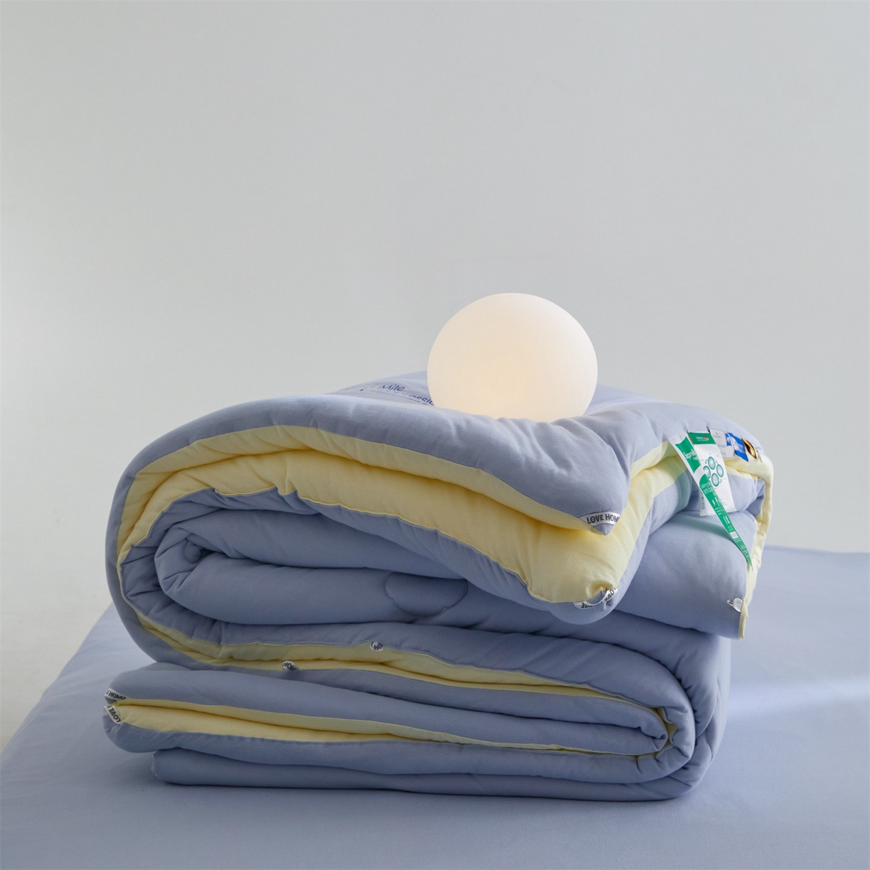 91家纺网 家纺一手货源 找家纺 头等舱 2025新款全棉A类针织 零压 深睡 德国ADVANSA 抗菌 100%阻螨低致敏秋冬被（空镜图） 蓝莓乳酪